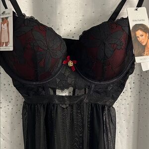 Black and Red Lingerie Babydoll